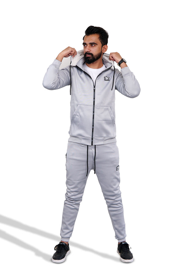 Silver Hoodie Track Suit - Addidas